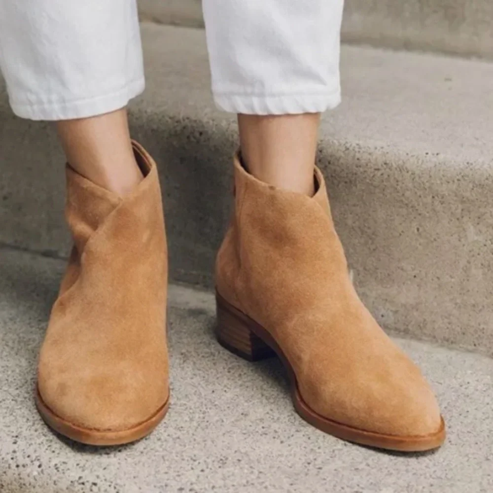 Soludos Venetian Tan Suede Ankle Booties - Picture 3 of 13